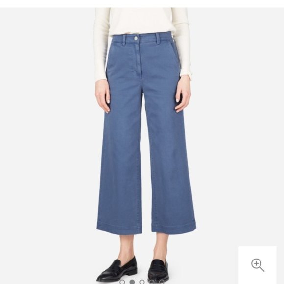 Everlane Wide Leg Crop Pant Mid Blue - Picture 5 of 5